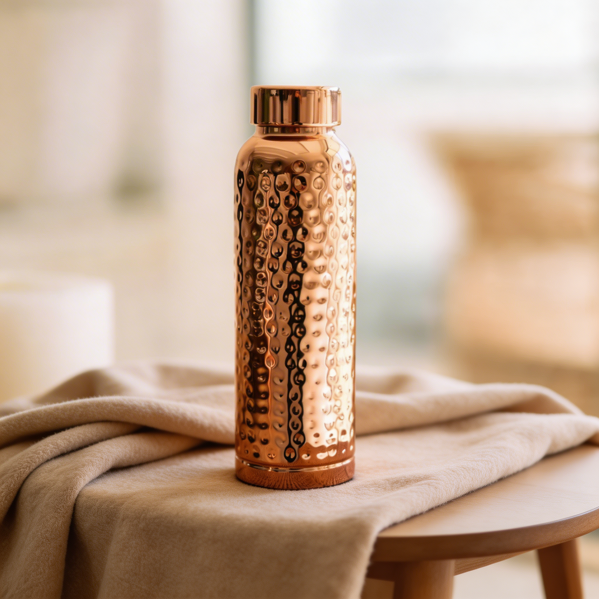 Hammered Pure Copper Water Bottle 950ml